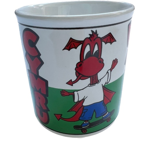 Mug Wales Red Dragon Soccer Ball Double Sided Coffee Vintage Welsh Cymru Funny - Picture 4 of 6